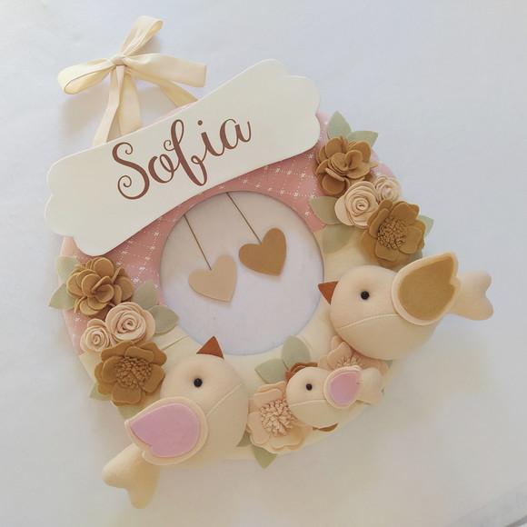 Guirlanda Passarinhos de Feltro Maternidade Nude - Sofia