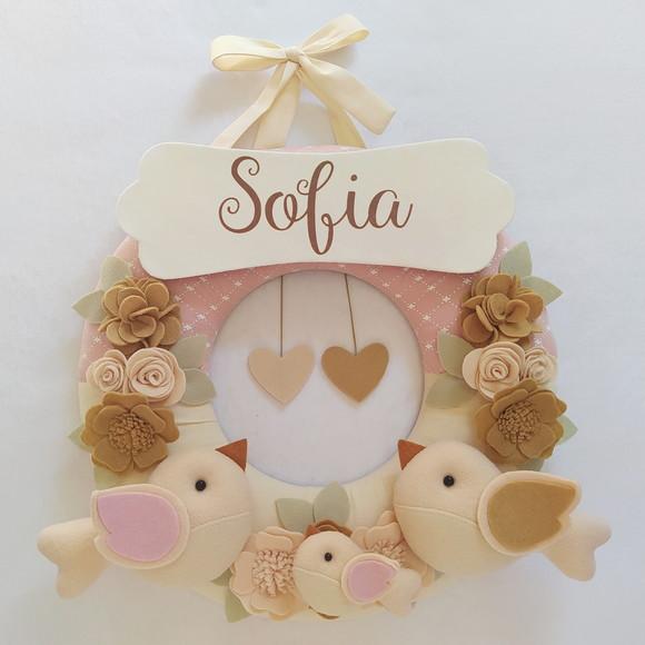 Guirlanda Passarinhos de Feltro Maternidade Nude - Sofia