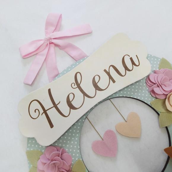 Guirlanda Passarinhos de Feltro Verde e Rosa - Helena