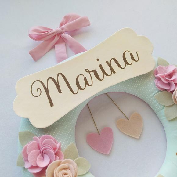 Guirlanda Passarinhos de Feltro Verde e Rosa - Marina