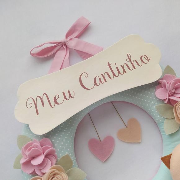 Guirlanda Passarinhos de Feltro Verde e Rosa - Meu Cantinho