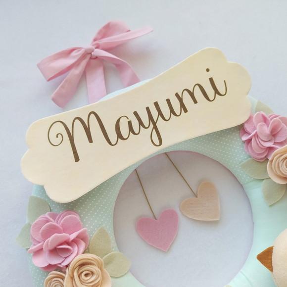 Guirlanda Passarinhos de Feltro Verde e Rosa - Mayumi
