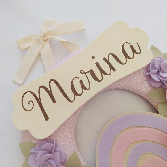 Guirlanda Passarinhos Lilás e Rosa Bebê Arco-íris Marina