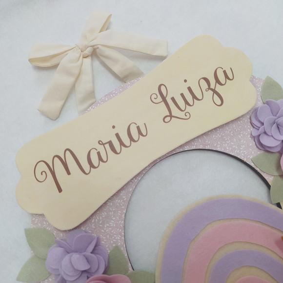 Guirlanda Passarinhos Lilás e Rosa Bebê Arco-íris - Maria Luiz