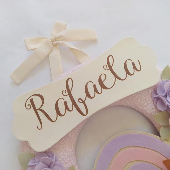 Guirlanda Passarinhos Lilás e Rosa Bebê Arco-íris- Rafaela