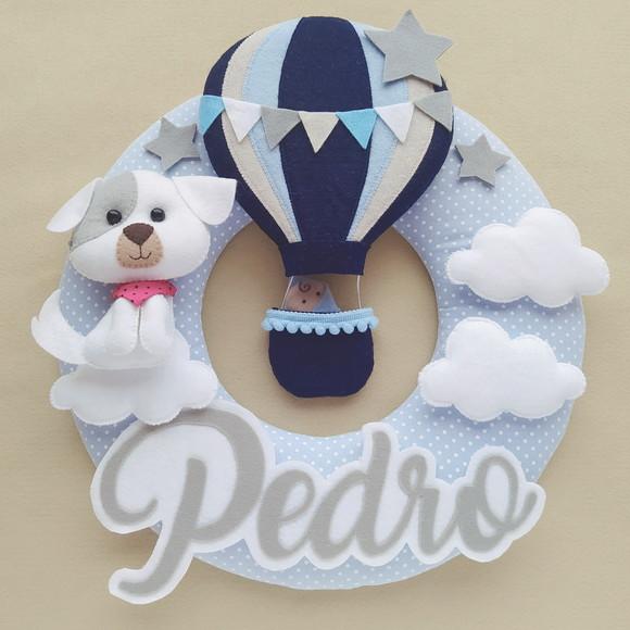 Guirlanda Porta de Maternidade Balão e Cachorrinho - Pedro
