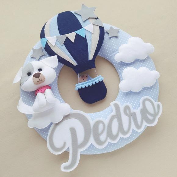 Guirlanda Porta de Maternidade Balão e Cachorrinho - Pedro