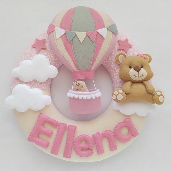 Guirlanda Porta de Maternidade Balão e Ursinha - Ellena