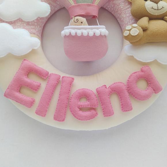 Guirlanda Porta de Maternidade Balão e Ursinha - Ellena
