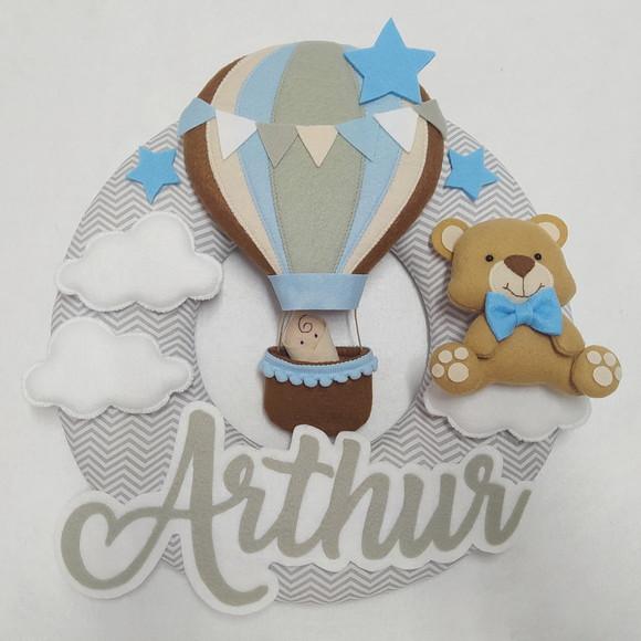 Guirlanda Porta de Maternidade Balão e Ursinho - Arthur