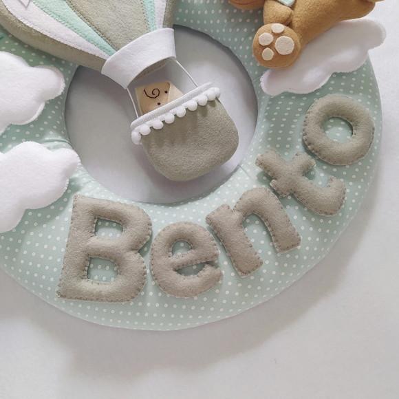 Guirlanda Porta de Maternidade Balão e Ursinho - Bento