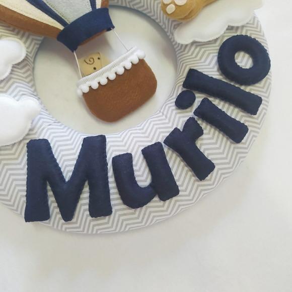 Guirlanda Porta de Maternidade Balão e Ursinho - Murilo