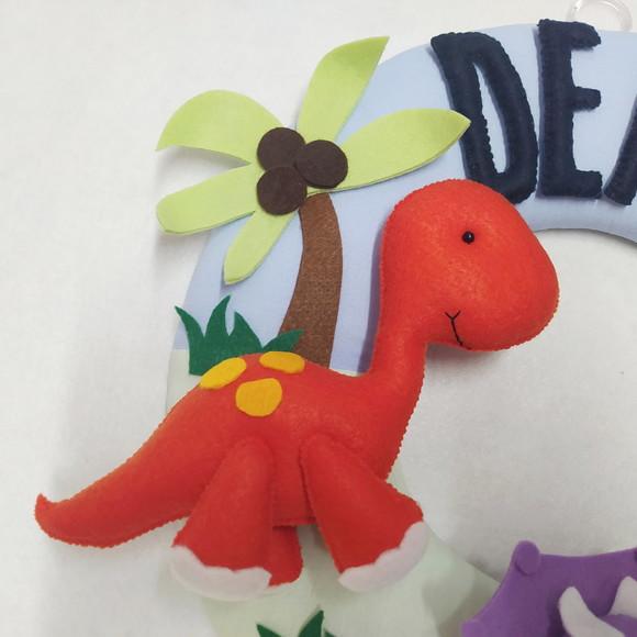 Guirlanda Porta de Maternidade Dinossauros de Feltro - Dean