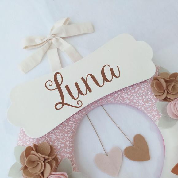 Guirlanda Porta de Maternidade Passarinhos Nude - Luna