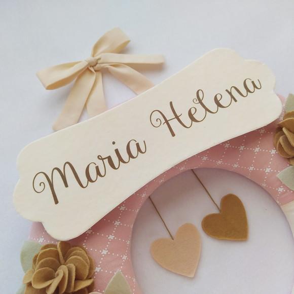 Guirlanda Porta de Maternidade Passarinhos Nude Maria Helena