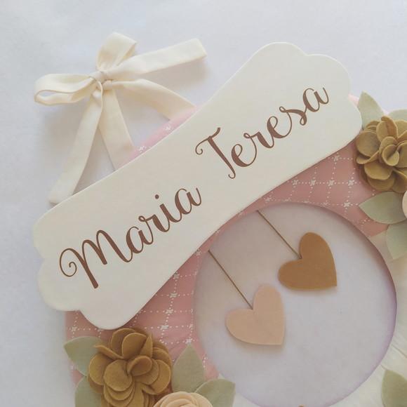 Guirlanda Porta de Maternidade Passarinhos Nude Maria Teresa