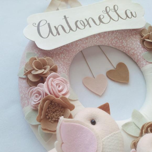 Guirlanda Porta de Maternidade Passarinhos Nude - Antonella
