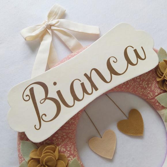 Guirlanda Porta de Maternidade Passarinhos Nude - Bianca