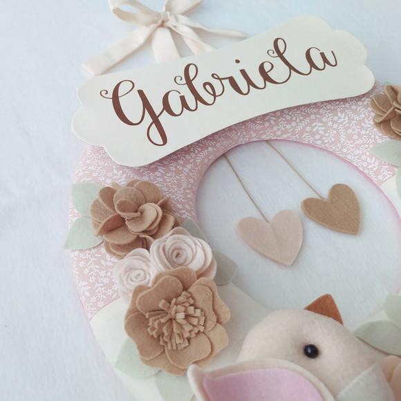 Guirlanda Porta de Maternidade Passarinhos Nude - Gabriela