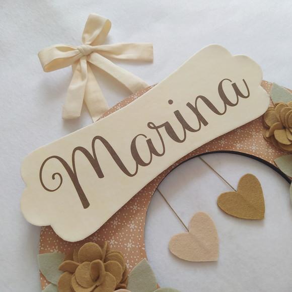 Guirlanda Porta de Maternidade Passarinhos Nude - Marina