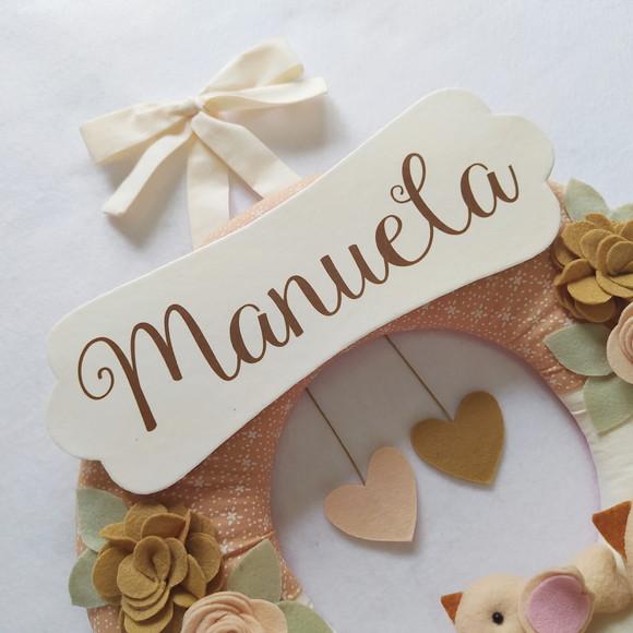 Guirlanda Porta de Maternidade Passarinhos Nude Manuela
