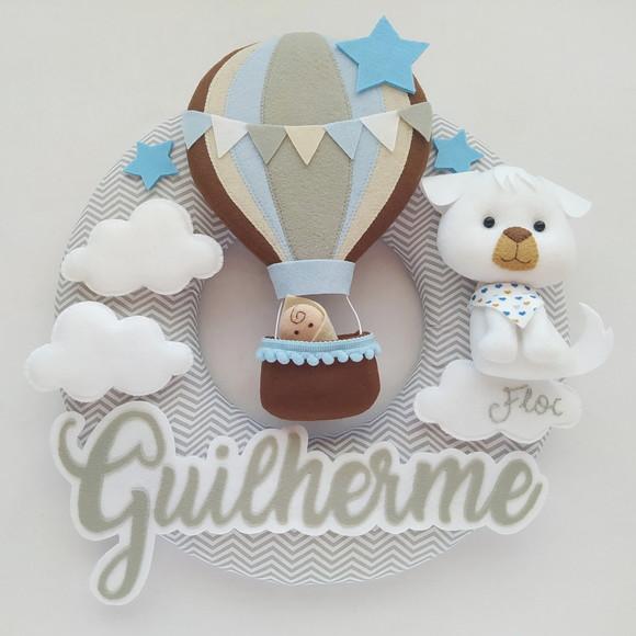 Guirlanda Porta Maternidade Balão e Cachorrinho - Guilherme