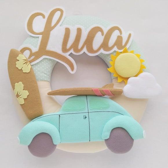 Guirlanda Surf ou Praia: Prancha, Fusca, Sol e Nuvem - Luca
