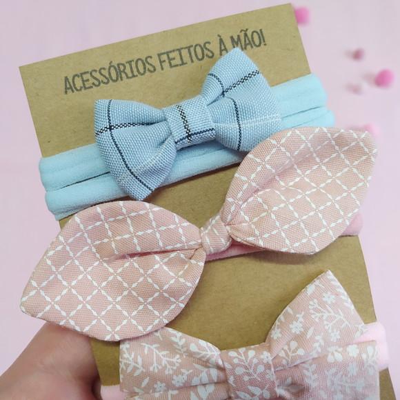 Kit 5 Faixinhas Laço Baby - Laços Borboleta, Libélula e Isa