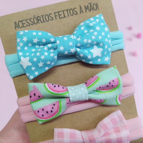 Kit 5 Faixinhas Laços Baby - Laços Borboleta e Isa