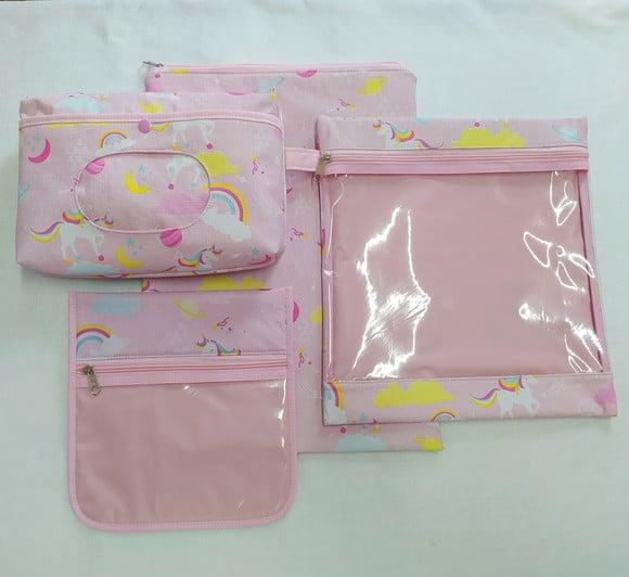 Kit Creche Escolinha para Organização - Unicórnio Rosa