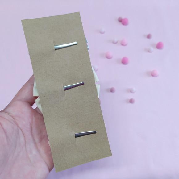 Kit de 3 Laços Libélula - Chevron Cinza, Creme e Rosé Claro