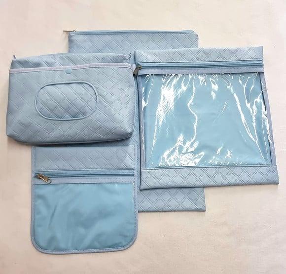 Kit Escolinha Creche para Organização - Azul Bebê