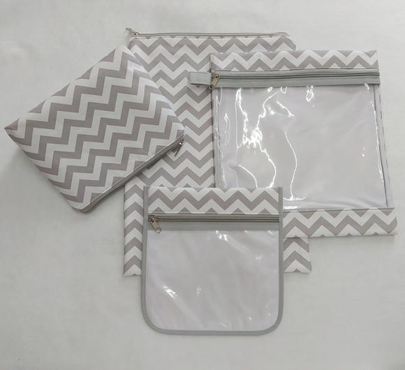 Kit Escolinha Creche para Organização - Chevron Cinza