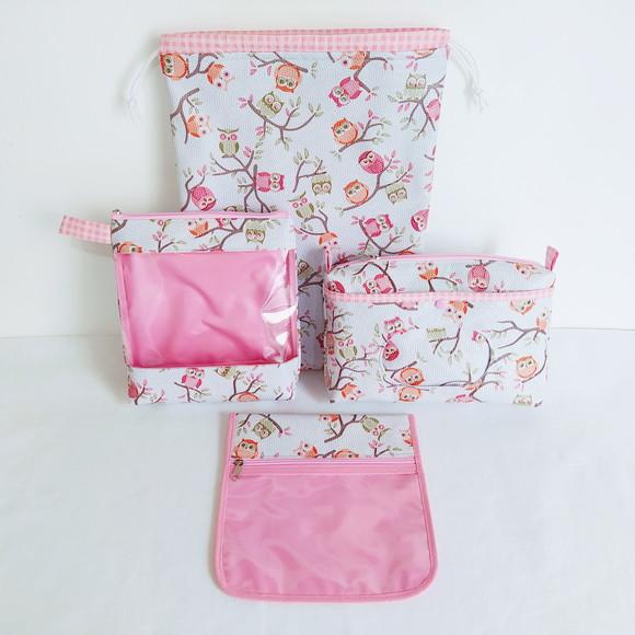 Kit Organização Bolsa do Bebê Maternidade - Corujinhas