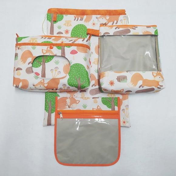 Kit Organização Bolsa do Bebê Maternidade - Raposinhas