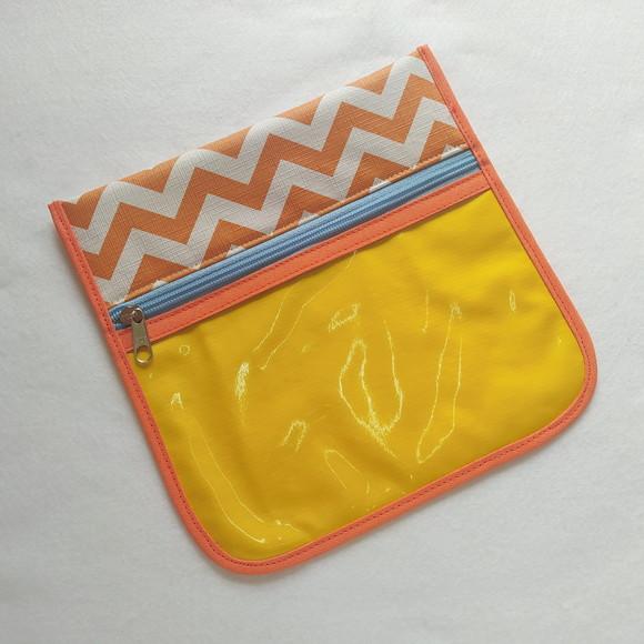 Kit Organizadores Multiuso Bolsa do Bebê - Chevron Laranja