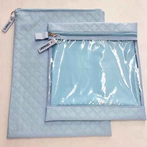 Kit Organizadores Roupa Limpa e Suja - Azul Bebê