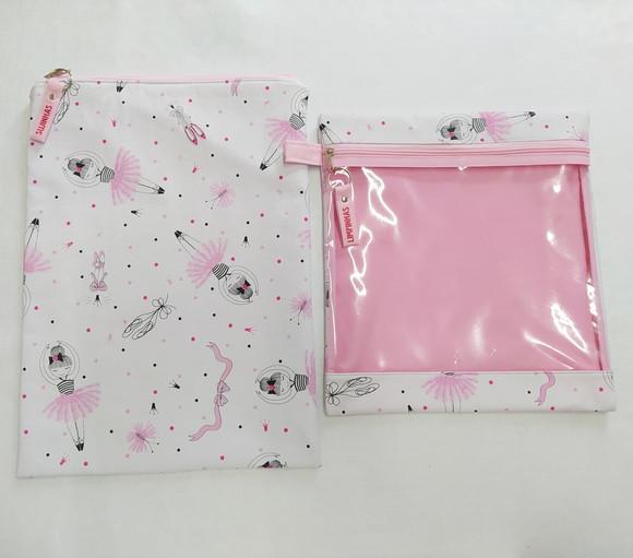 Kit Organizadores Roupa Limpa e Suja - Bailarina Rosa