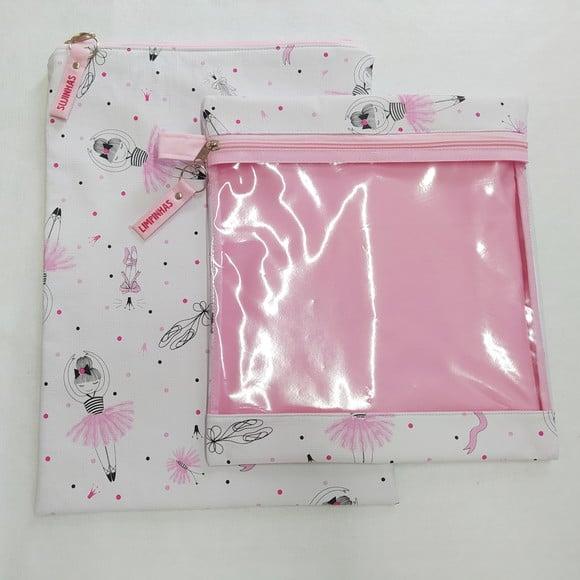 Kit Organizadores Roupa Limpa e Suja - Bailarina Rosa