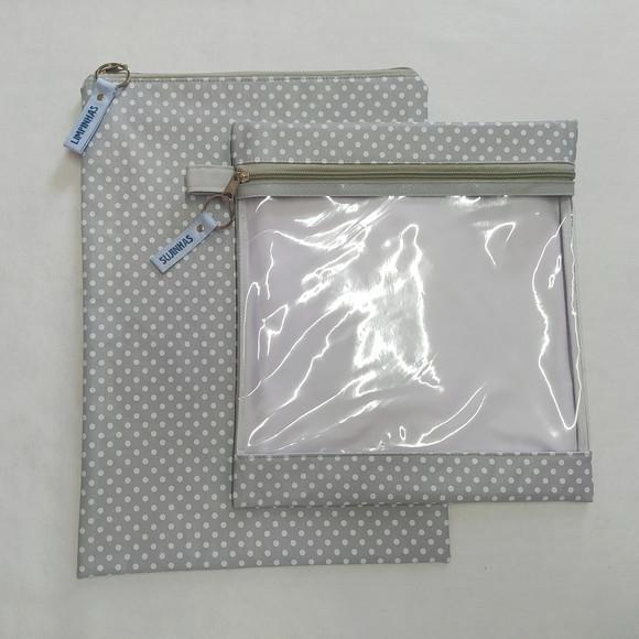 Kit Organizadores Roupa Limpa e Suja - Cinza Poá