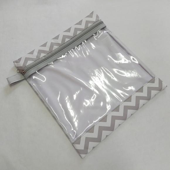 Kit Organizadores Roupa Limpa e Suja - Chevron Cinza