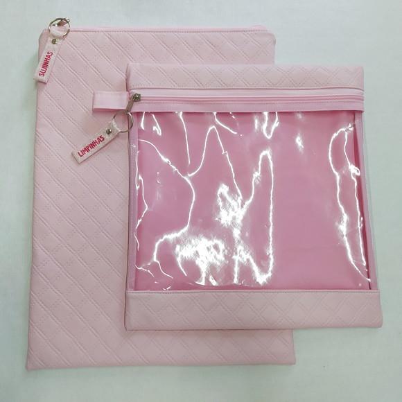 Kit Organizadores Roupa Limpa e Suja - Rosa Bebê