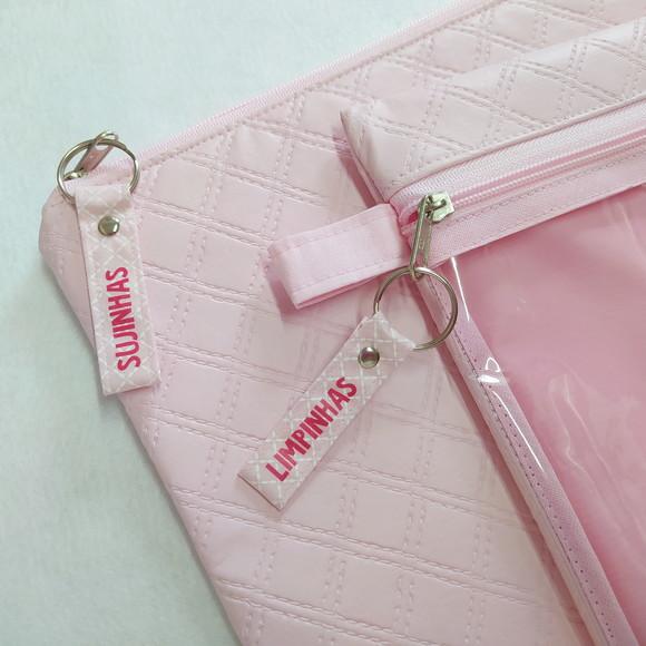 Kit Organizadores Roupa Limpa e Suja - Rosa Bebê