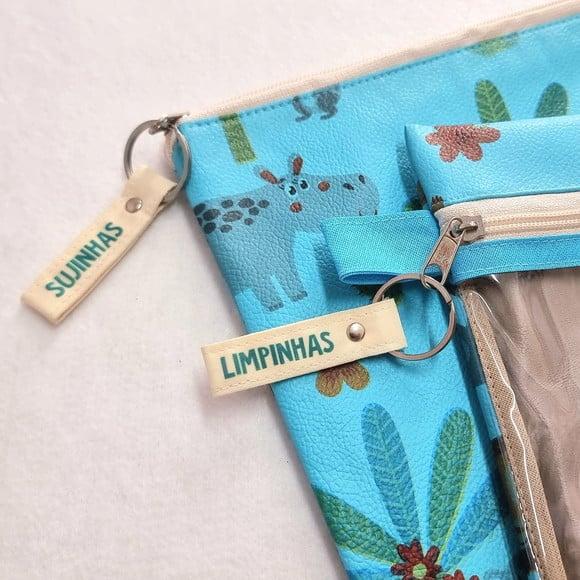Kit Organizadores Roupa Limpa e Suja - Safari Turquesa