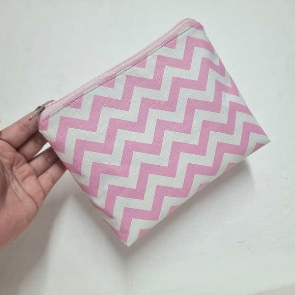 Necessaire Básica - Chevron Rosa