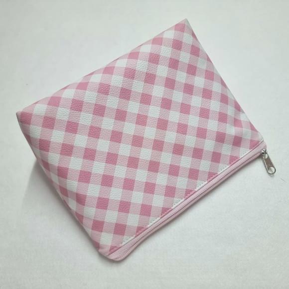 Necessaire Básica - Xadrez Rosa