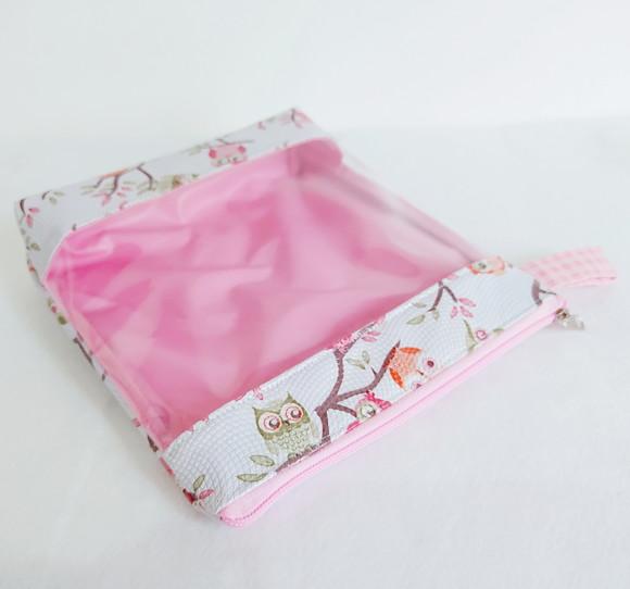 Necessaire com Visor Transparente m - Corujas