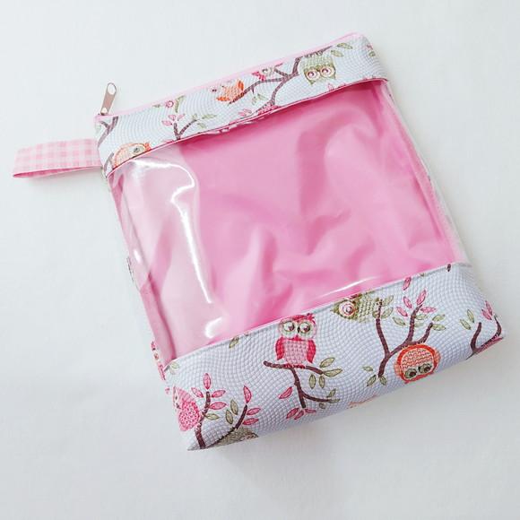 Necessaire com Visor Transparente m - Corujas