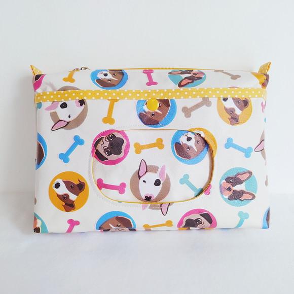 Necessaire Porta Fraldas e Lenço Umedecido - Cachorrinhos