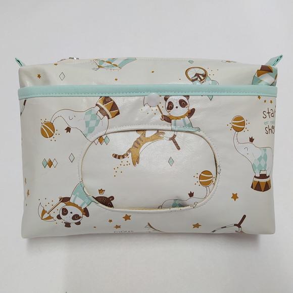 Necessaire Porta Fraldas e Lenço Umedecido - Circo Retrô